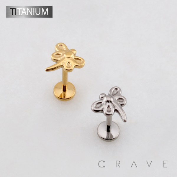 3D DRAGONFLY INSECT THREADLESS PUSH IN ASTM F136 IMPLANT GRADE TITANIUM LABRET SET